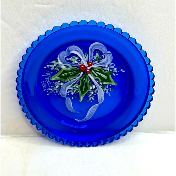 Vintage Pairpoint Pressed Glass Cup Plates SOLD in Set of Two (2) 🟢 left - Picture 6 of 9